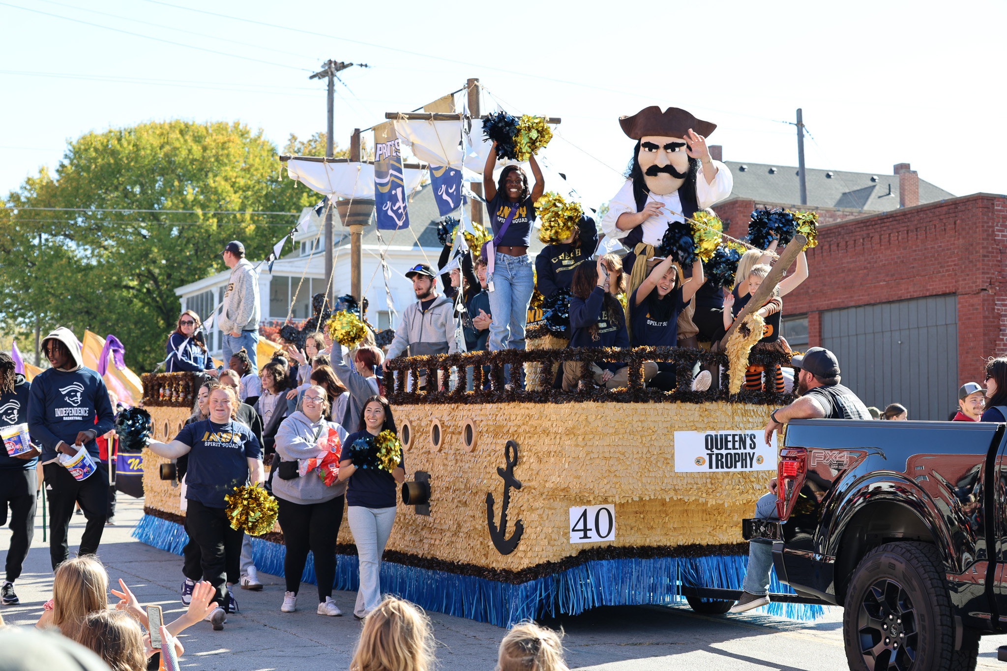 parade float with icc students