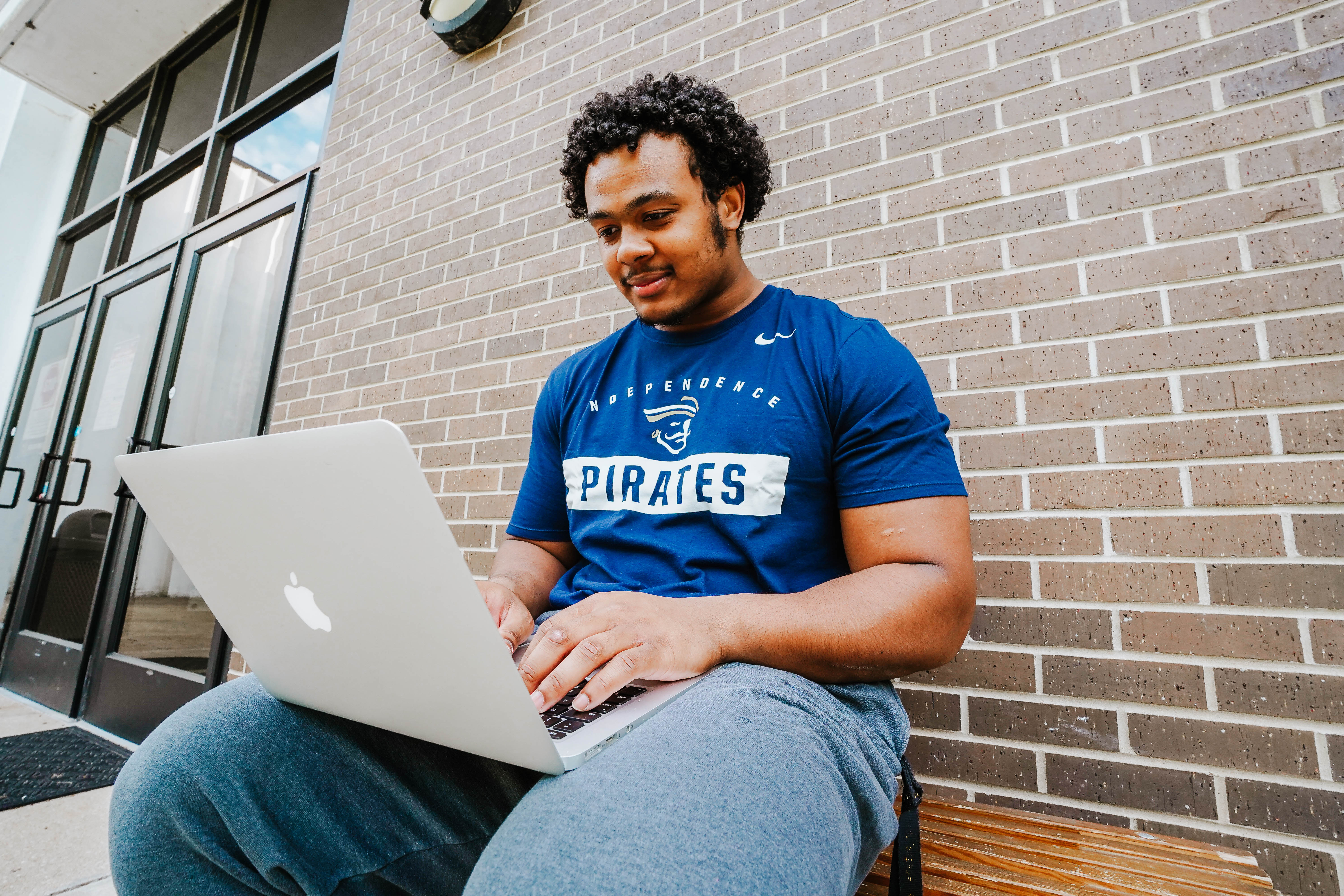 student on computer