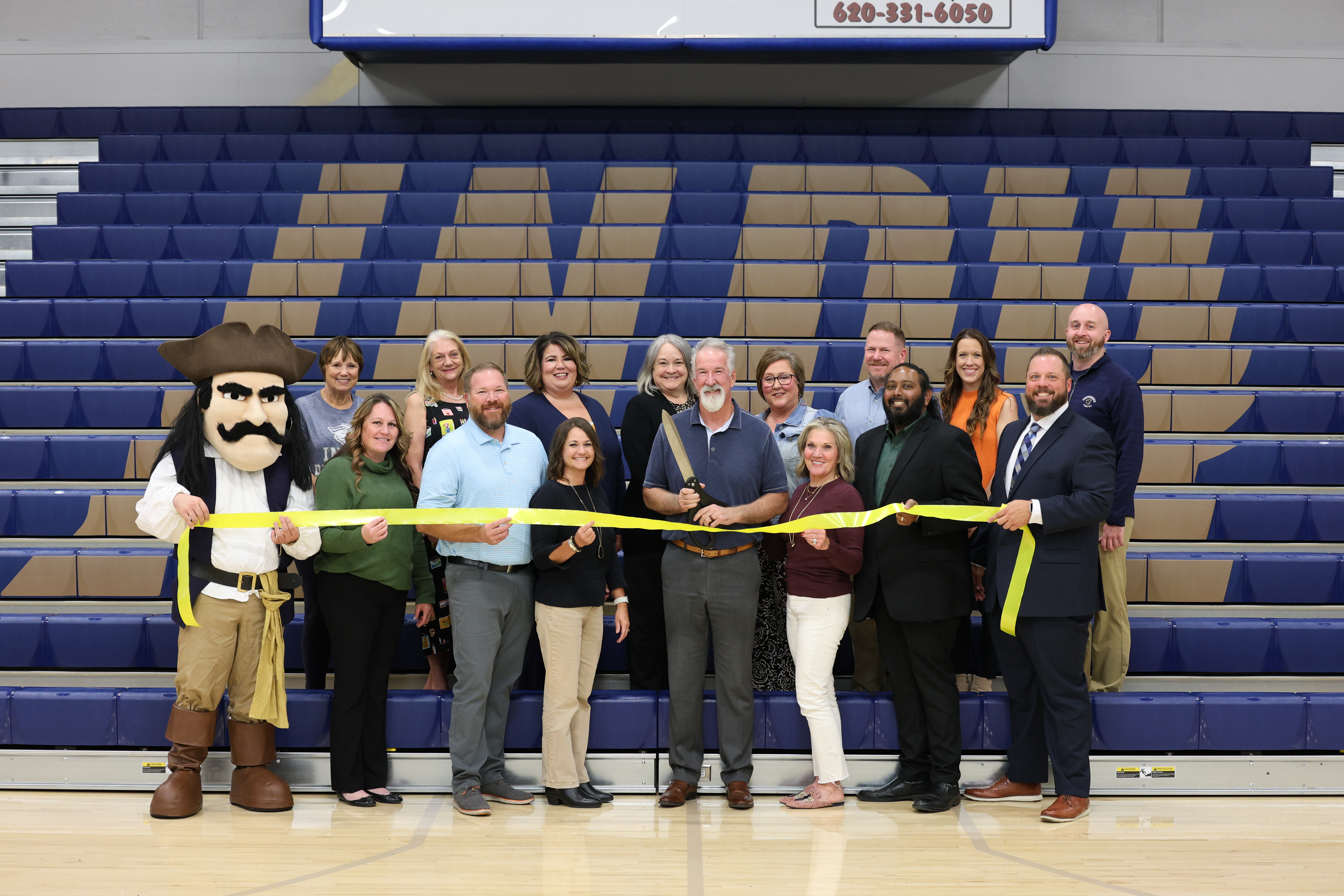 bleacher ribbon cutting