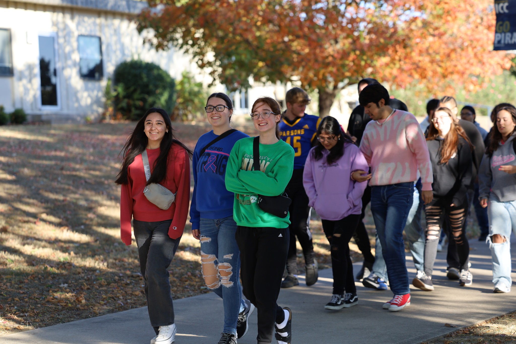 Students walking